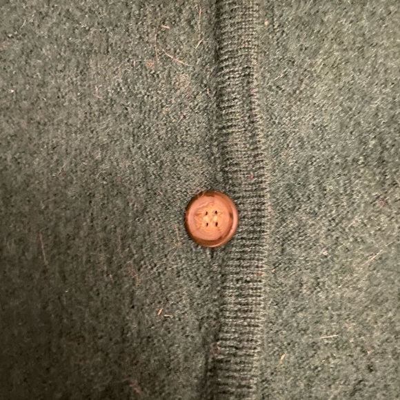 Vintage Womens M 100% Wool Sweater Cardigan Evergreen Button Up With Pockets - Picture 7 of 12